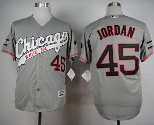 White Sox #45 Michael Jordan Grey New Cool Base Stitched MLB Jersey - Click Image to Close